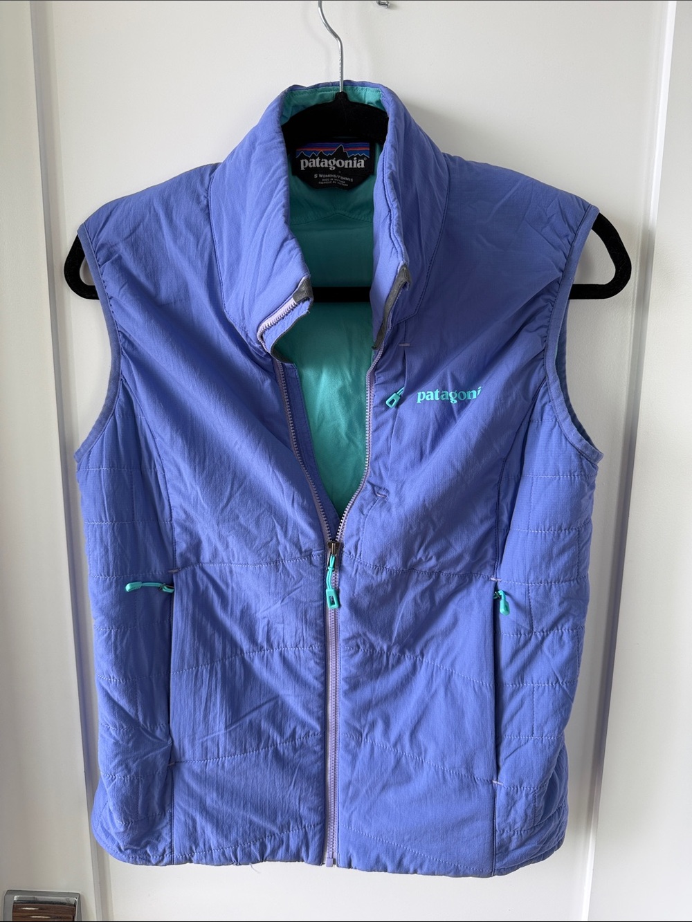 Patagonia Quilted Vest in Lavender with Teal Accents